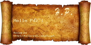Helle Pál névjegykártya